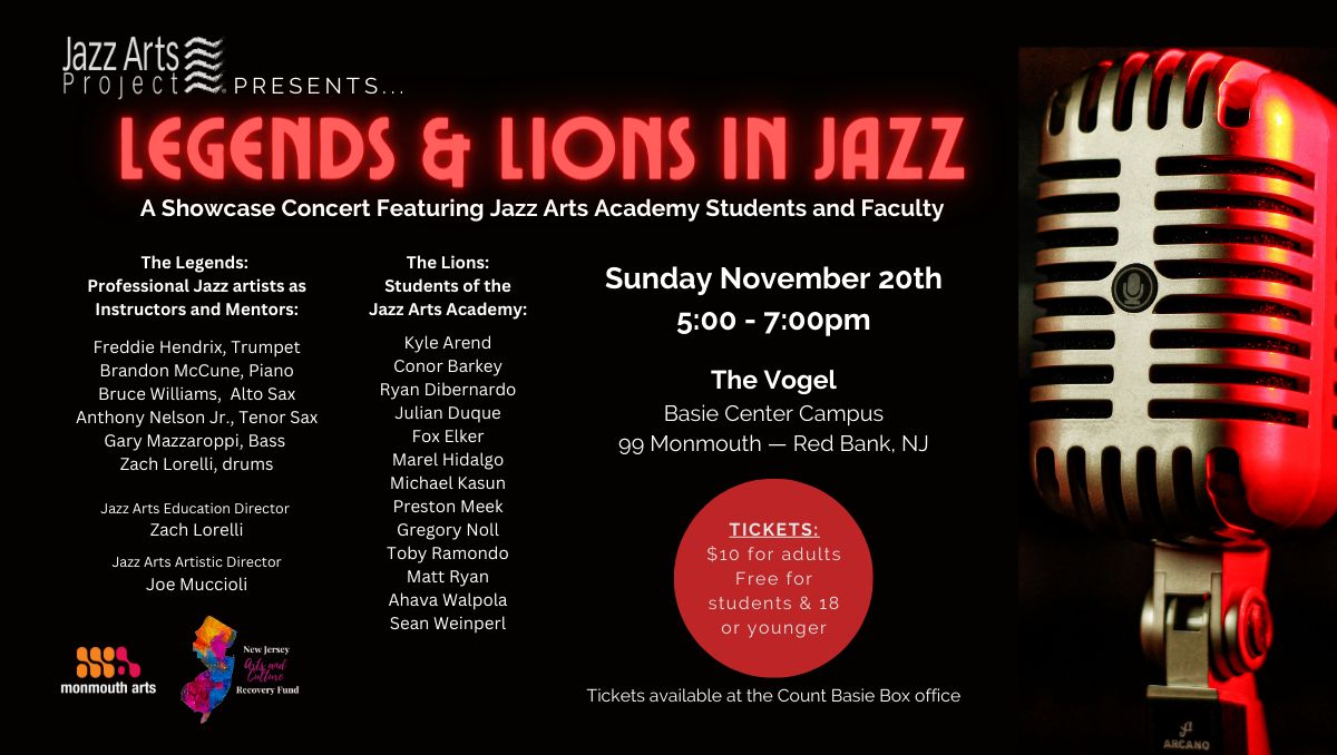 Jazz Arts Project Presents "Legends and Lions in Jazz", Red Bank, New Jersey, United States