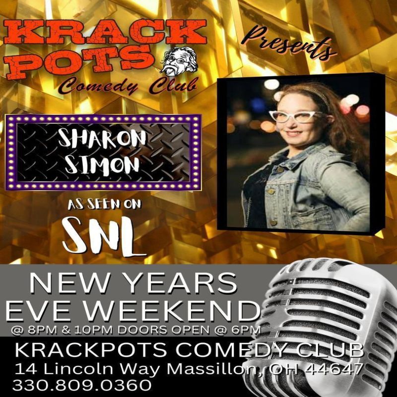 Comedian Sharon Simon at Krackpots Comedy Club, Massillon, Ohio, United States