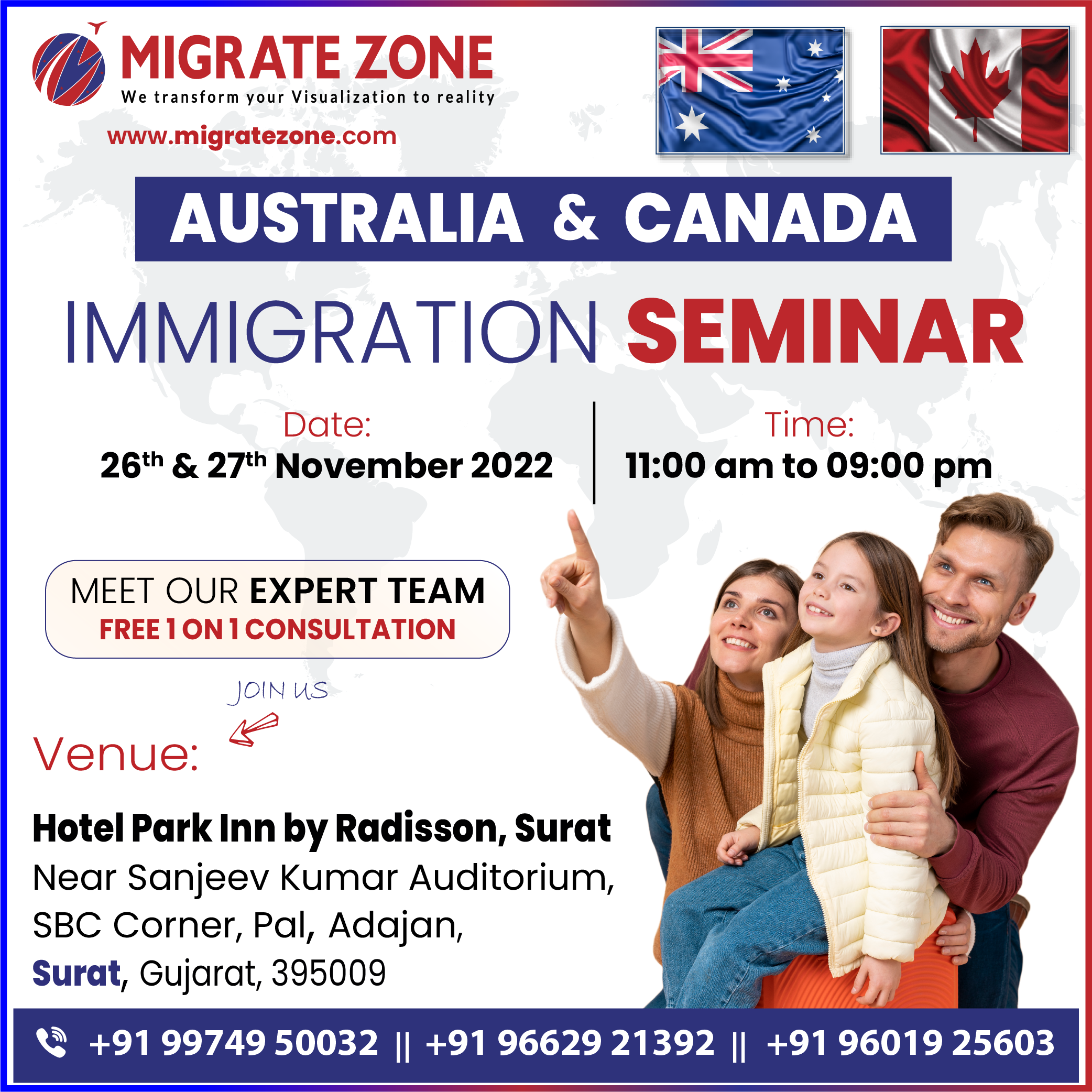 Australia and Canada immigration FREE SEMINAR, Surat, Gujarat, India