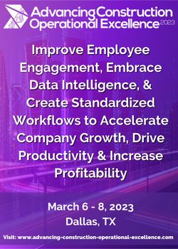 Advancing Construction Operational Excellence 2023 | March 6-8 | Dallas, TX, Dallas, Texas, United States