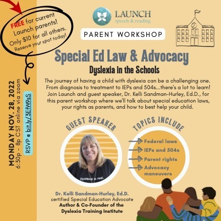 Special Ed Law and Advocacy: Dyslexia in the Schools, Online Event