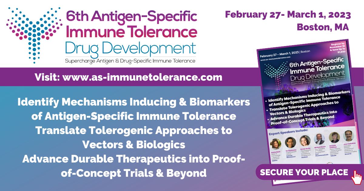 6th Antigen-Specific Immune Tolerance Summit | Boston, MA | February 27 - March 01, 2023, Boston, Massachusetts, United States