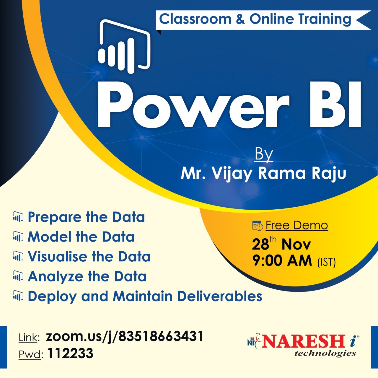 Attend Free Demo On Power BI by Mr. Vijay Rama Raju., Online Event