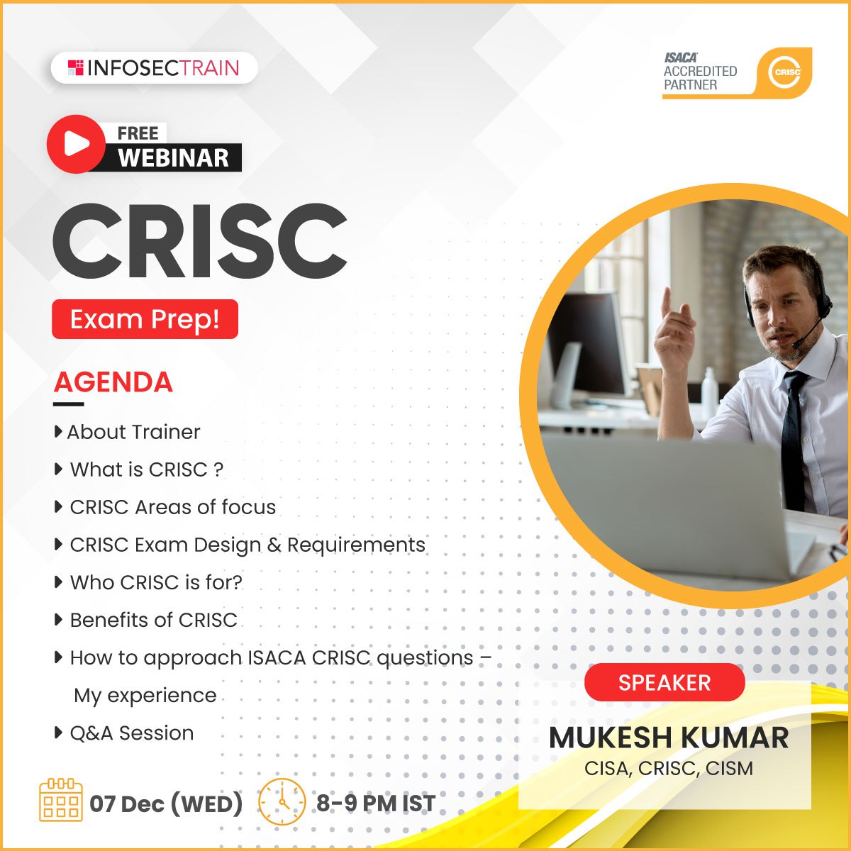 Free Webinar CRISC Exam Prep!, Online Event
