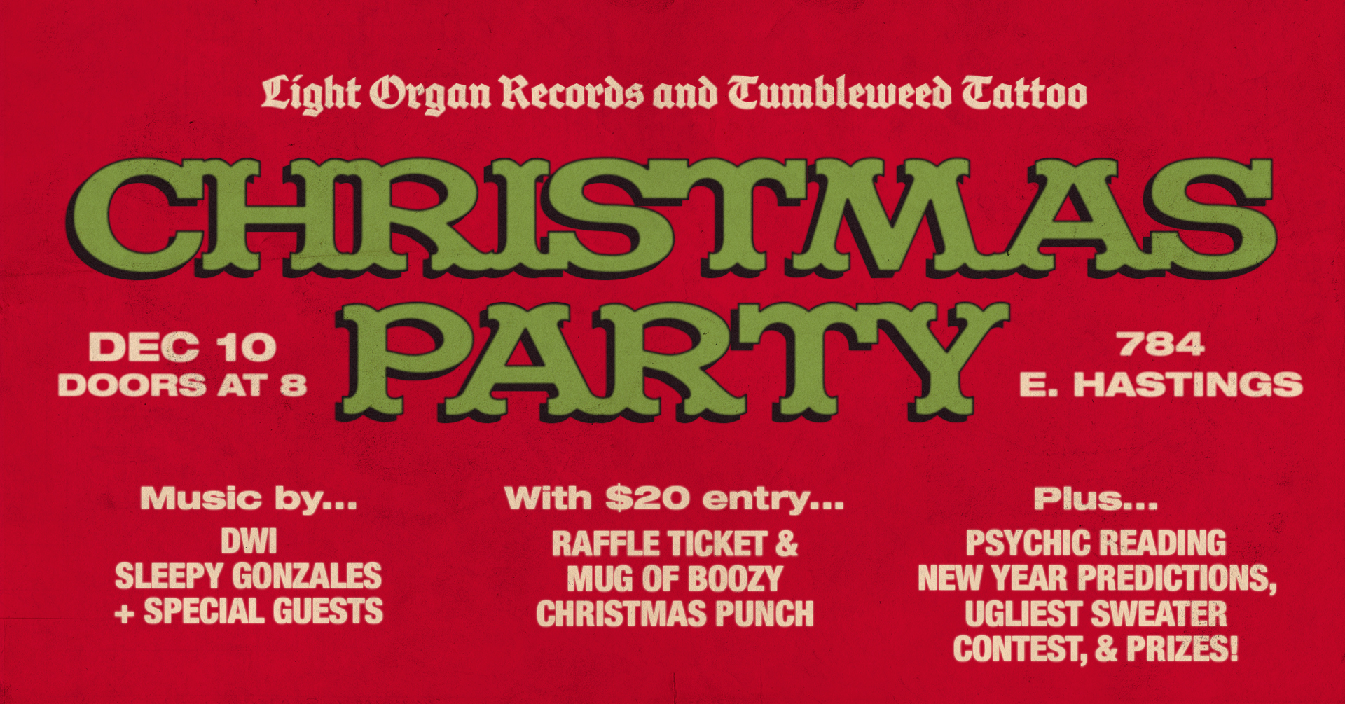 Light Organ Records and Tumbleweed Tattoo Christmas Party, Vancouver, British Columbia, Canada