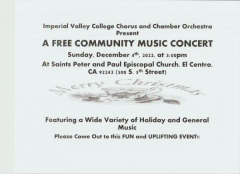 Imperial Valley College Chorus and Chamber Orchestra in FREE Community Music Concert