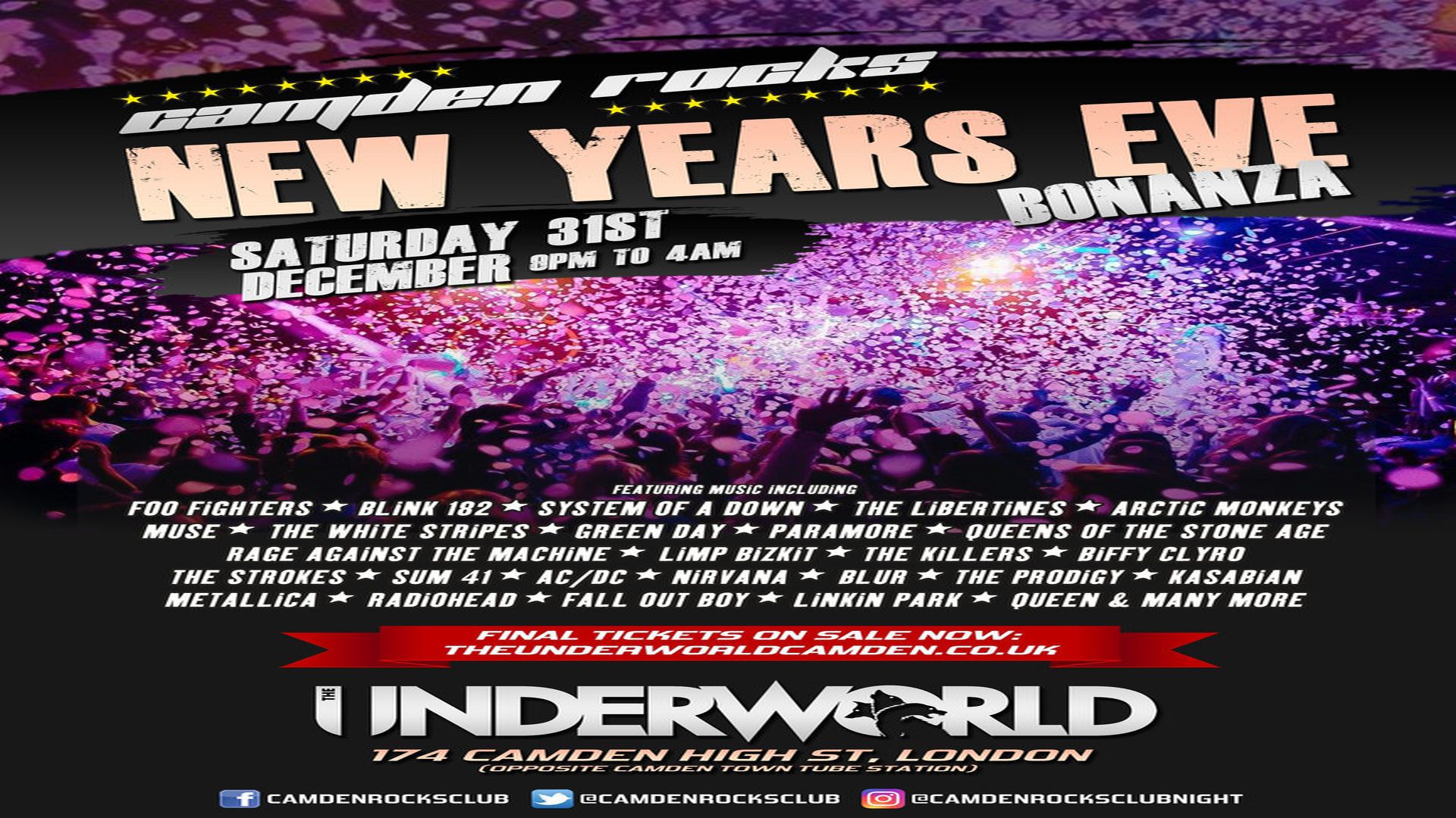 Camden Rocks New Years Eve Bonanza at The Underworld - London, London, England, United Kingdom