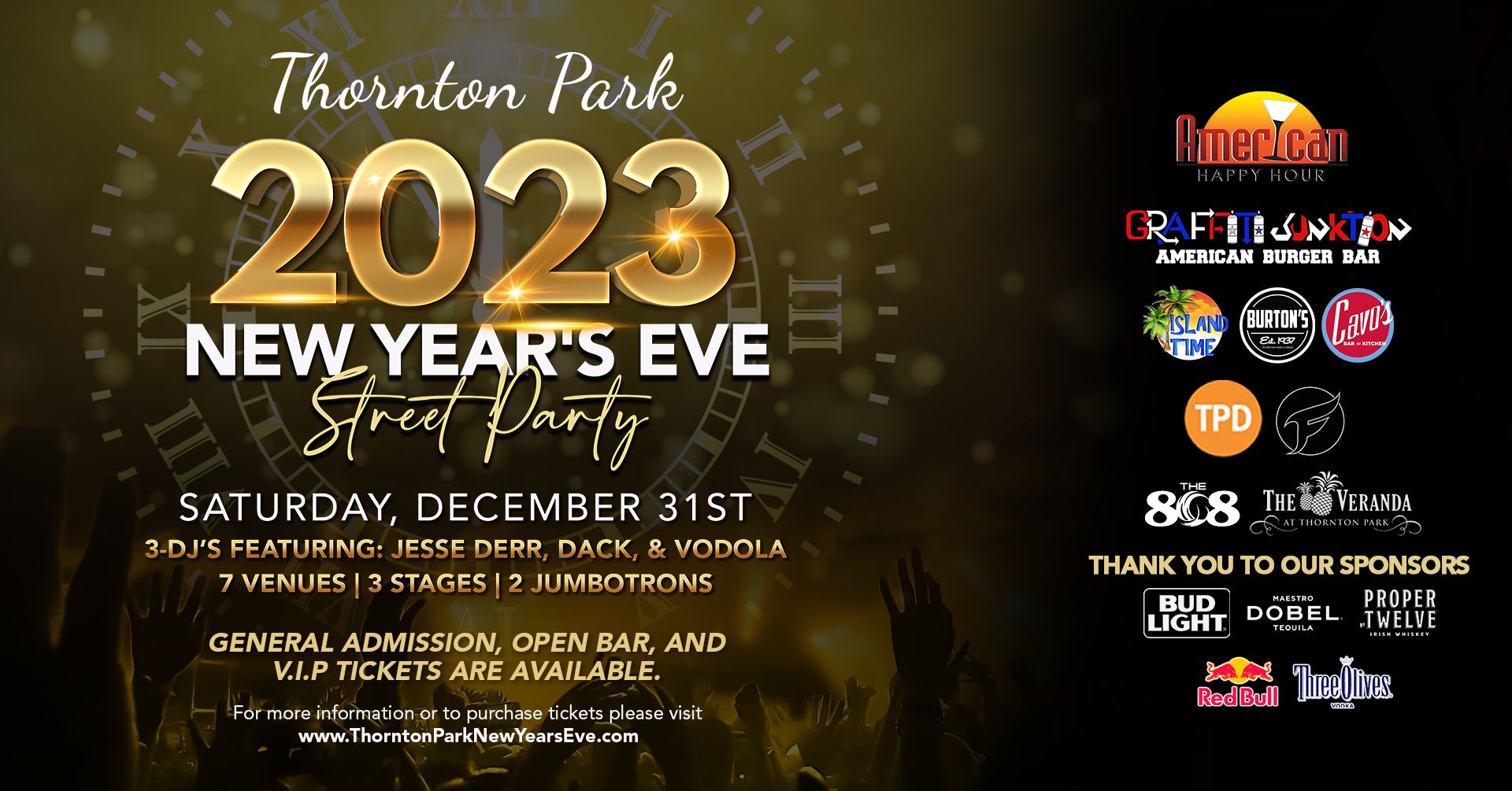 Thornton Park New Year's Eve Street Party 2023, Orlando, Florida, United States