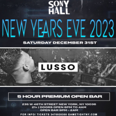 Sony Hall NYC New Year's Eve Party 2023
