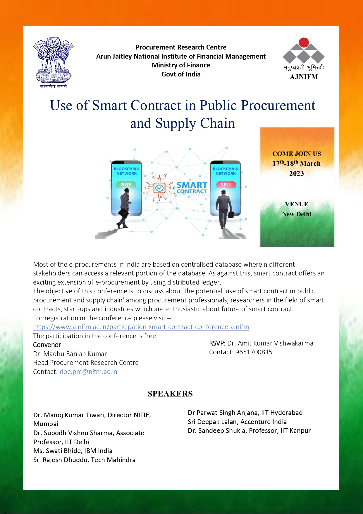 COnference on "Use of Smart Contract in Public Procurement and Supply Chain", New Delhi, Delhi, India