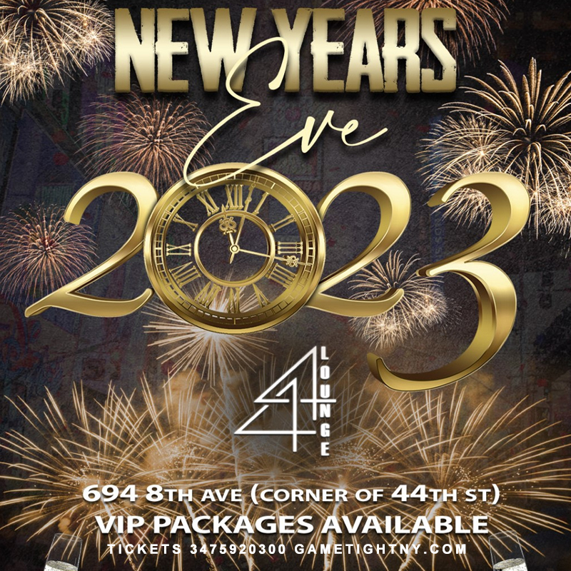 44 Lounge NYC Times Square New Year's Eve party 2023, New York, United States