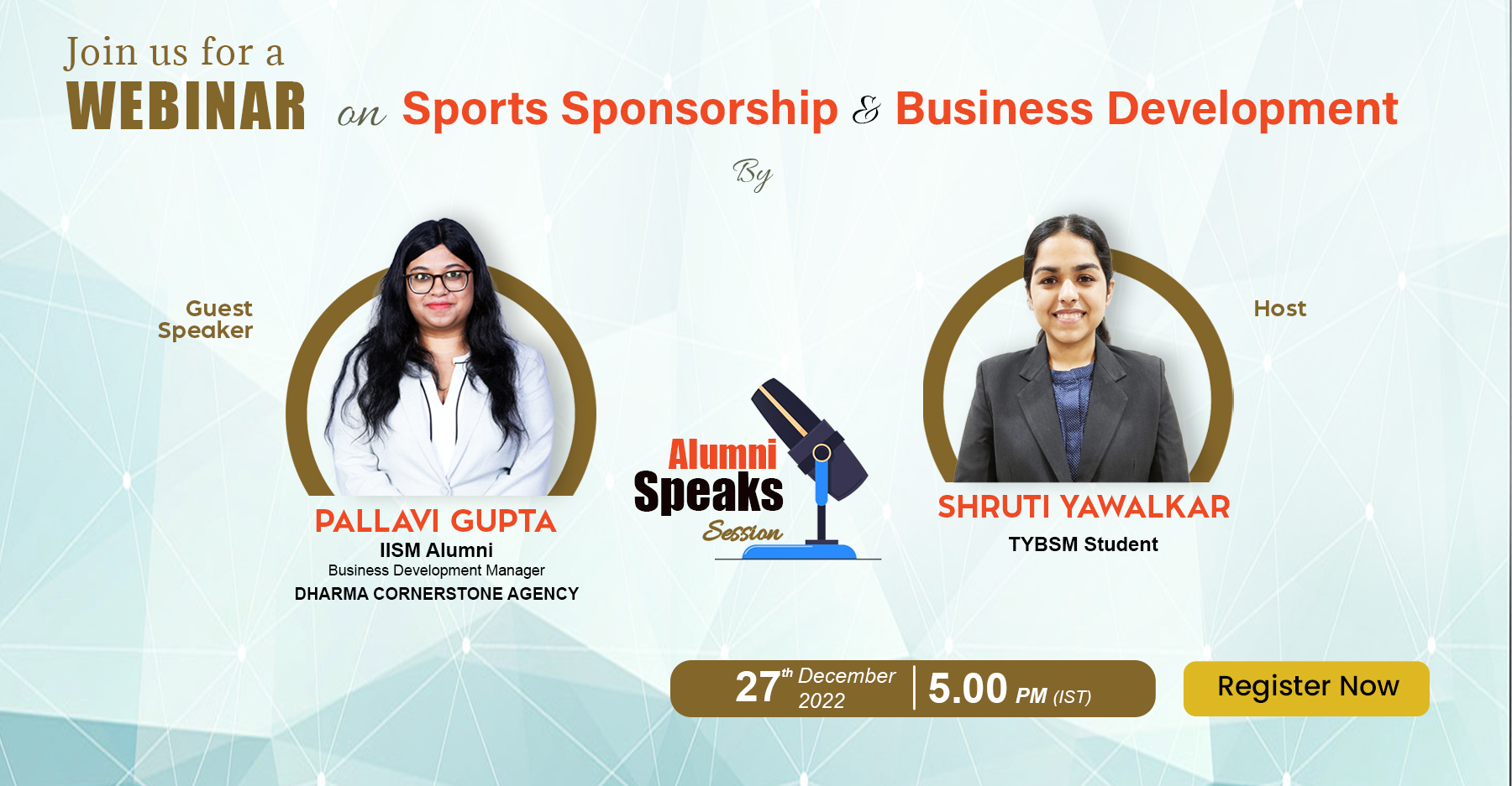 Webinar on Sports Sponsorship & Business Development with IISM alumna Pallavi Gupta, Online Event