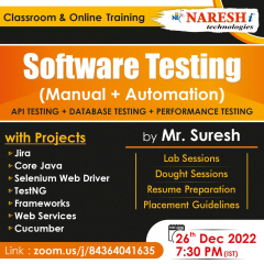 Attend Free Demo On Software Testing By Mr. Suresh.