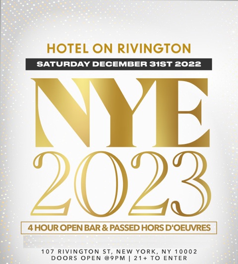 Hotel Rivington NYC New Year's Eve 2023, New York, United States