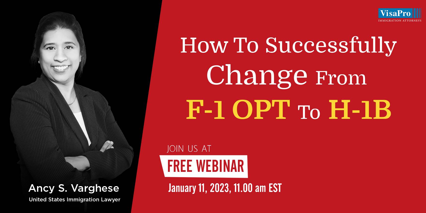 FREE Webinar: H1B Visa For International Students: How To File It Successfully?, Online Event