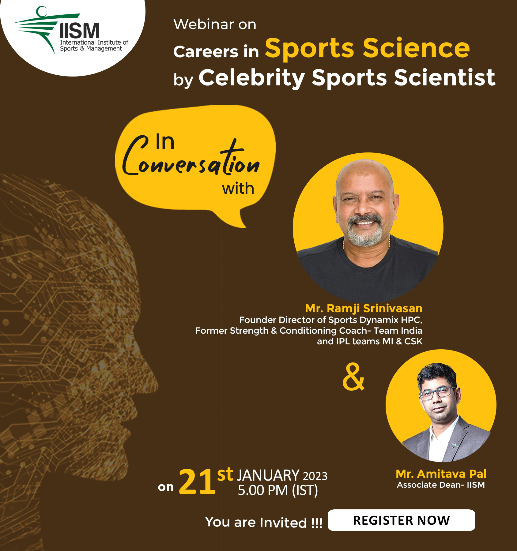 Webinar on Career in Sports Science by Celebrity Sports Science Scientist Ramji Srinivasan | IISM Mumbai, Online Event