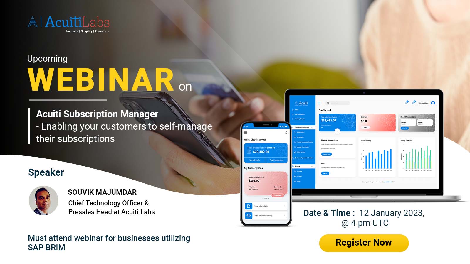 Upcoming Webinar on Acuiti Subscription Manager, Online Event