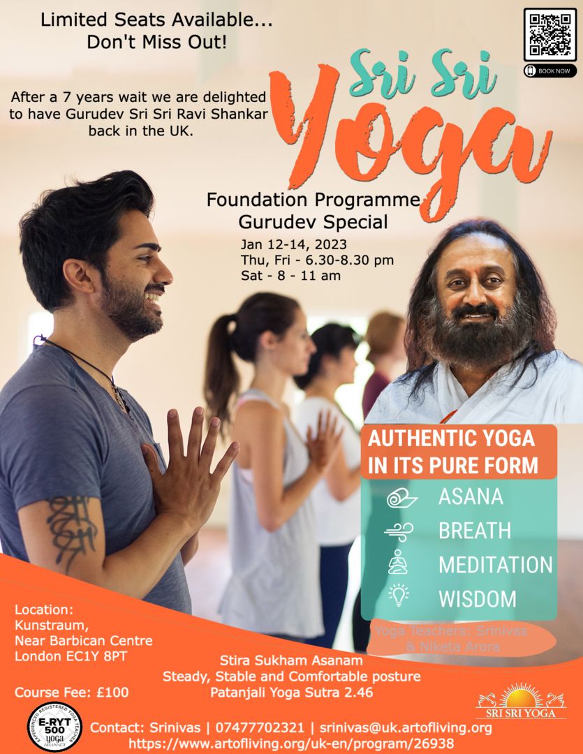 Sri Sri Yoga Foundation Programme- Gurudev Special, London, England, United Kingdom