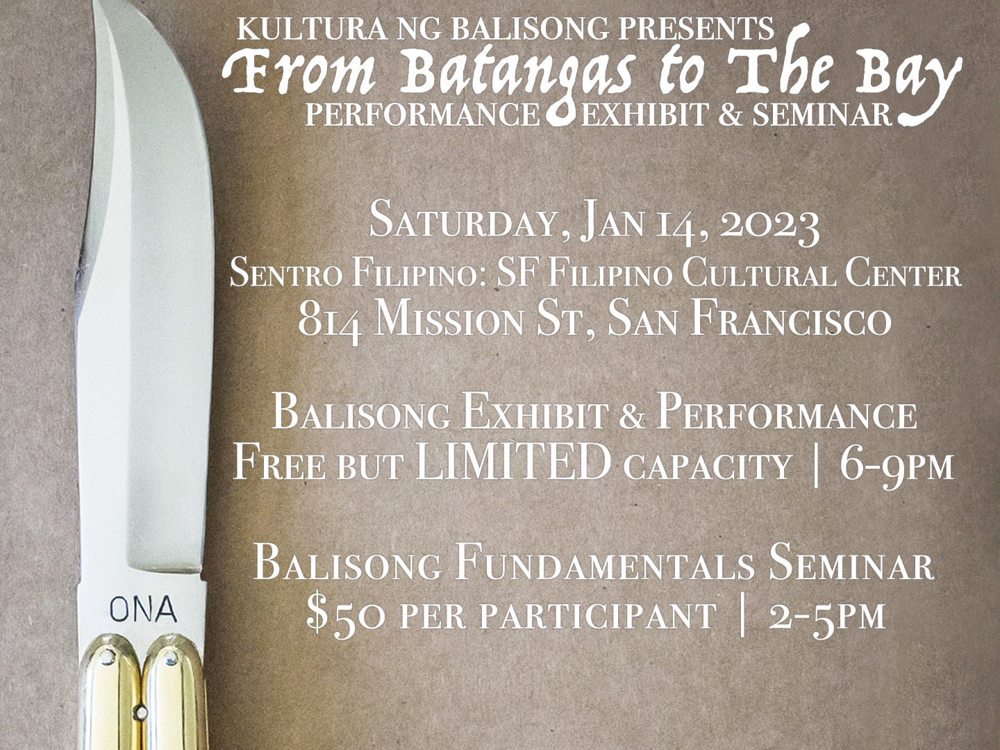 "From Batangas to the Bay" Balisong Event, San Francisco, California, United States