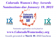 Co Women's Day Awards Nominations due Jan. 19