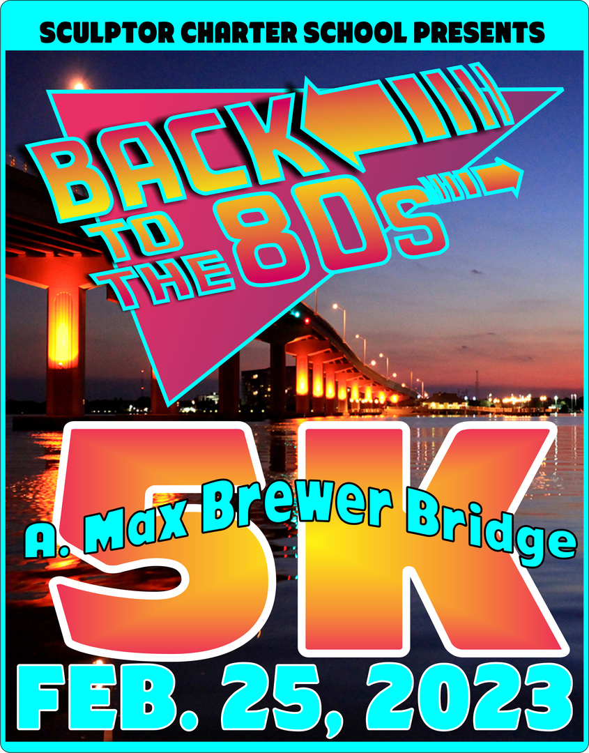 Sculptor Charter School's A. Max Brewer Bridge Back to the 80's 5K 2/25/2023, Titusville, Florida, United States