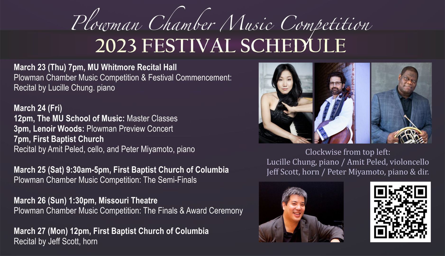 LUCILLE CHUNG PIANO RECITAL, Odyssey Chamber Music Series/Plowman Chamber Music Competition Festival, Columbia, Missouri, United States