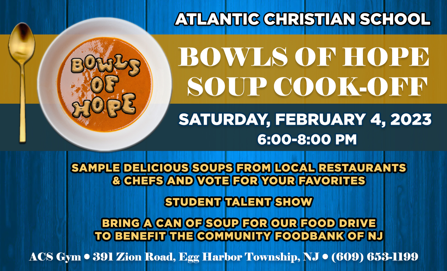 Atlantic Christian Bowls of Hope Soup Cook-Off, Egg Harbor Township, New Jersey, United States