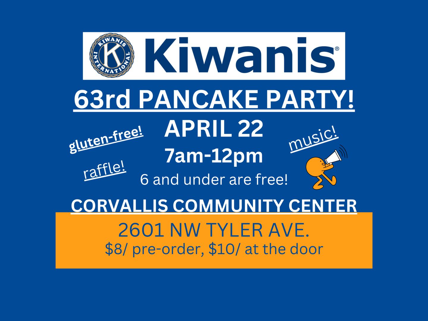 Kiwanis of Corvallis 63rd Pancake Party Fundraiser, Corvallis, Oregon, United States