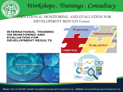INTERNATIONAL MONITORING AND EVALUATION FOR DEVELOPMENT RESULTS Course