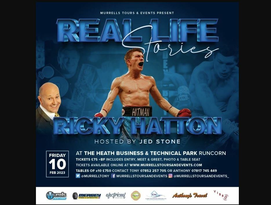 Real Life Stories With Ricky Hatton - A Night Of Stories From Inside and Outside The Ring, Runcorn, England, United Kingdom