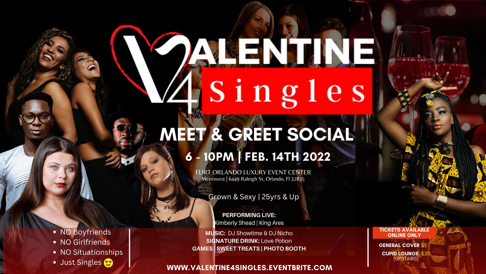 VALENTINE 4 SINGLES - Meet and Greet Social, Orlando, Florida, United States