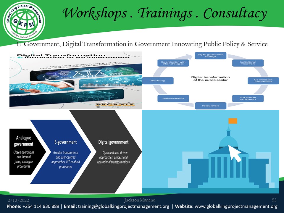 E-Government, Digital Transformation in Government Innovating Public Policy & Service, Nairobi, Nairobi County,Nairobi,Kenya