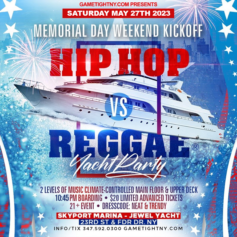 NYC MDW Hip Hop vs Reggae® Jewel Yacht Party at Skyport Marina 2022, New York, United States