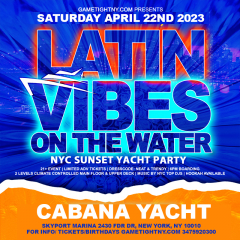 Latin Vibes NYC Saturday Sunset Cabana Yacht Party Skyport Marina 2023