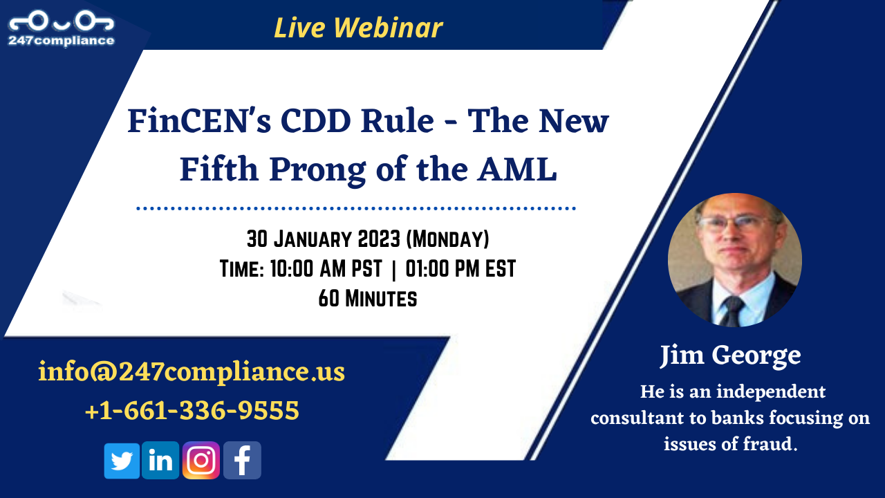 FinCEN's CDD Rule - The New Fifth Prong of the AML, Online Event