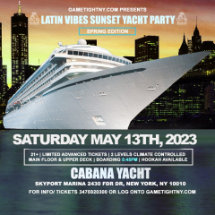 Latin Vibes NYC Cabana Yacht Party Sunset Cruise Skyport Marina 2023