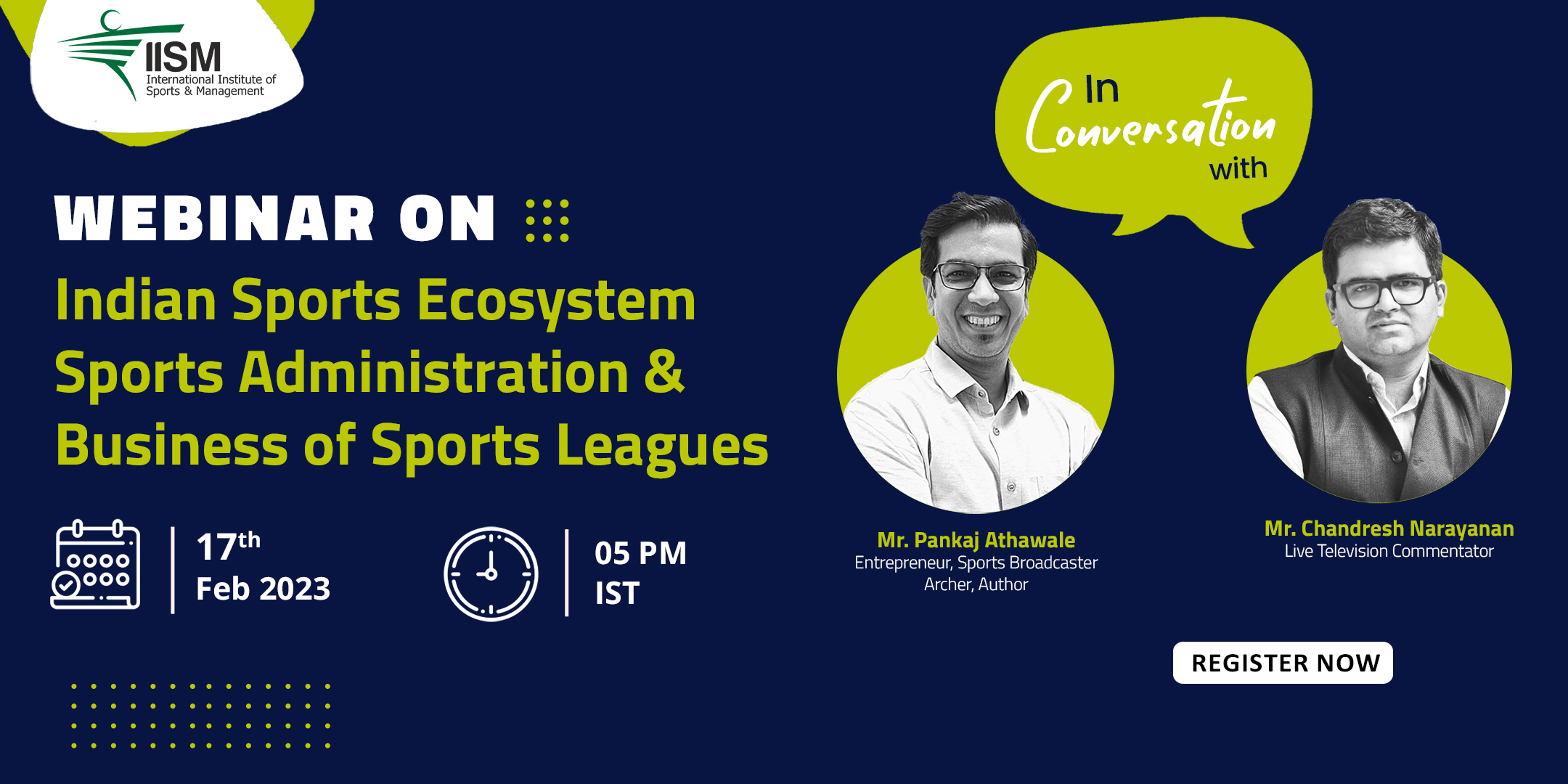 Webinar on Indian Sports Ecosystem, Sports Administration & Business of Sports Leagues-IISM Mumbai, Mumbai, Maharashtra, India