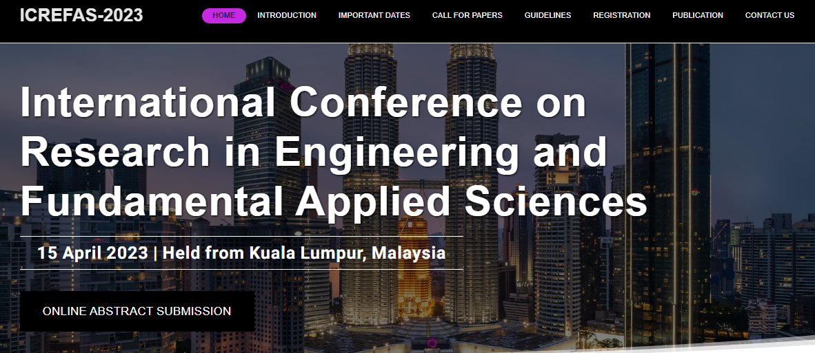 International Conference on Research in Engineering and Fundamental Applied Sciences, Online Event