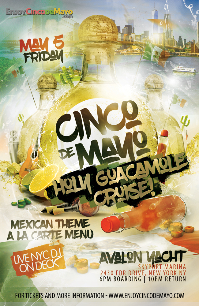 Cinco de Mayo "Holy Guacamole" Sunset Party Cruise aboard the Avalon Yacht NYC - Friday May 5, 2023, New York, United States