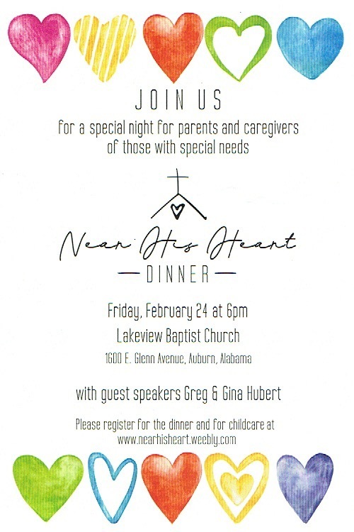 Near His Heart Dinner for special needs families, Auburn, Alabama, United States