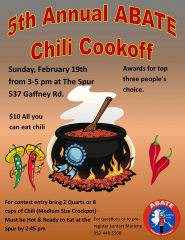 5th Annual ABATE Chili Cookoff