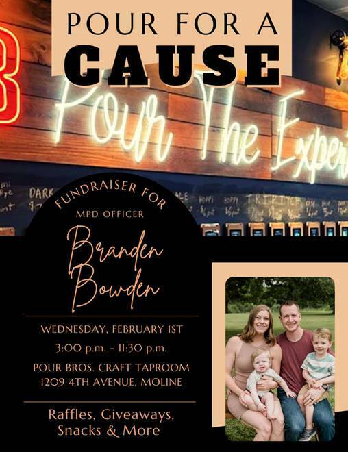"Pour for a Cause" Fundraiser, Wed, February 1, 3:00-11:00 PM at Pour Bros, 1209 4th Ave, Moline, Moline, Illinois, United States