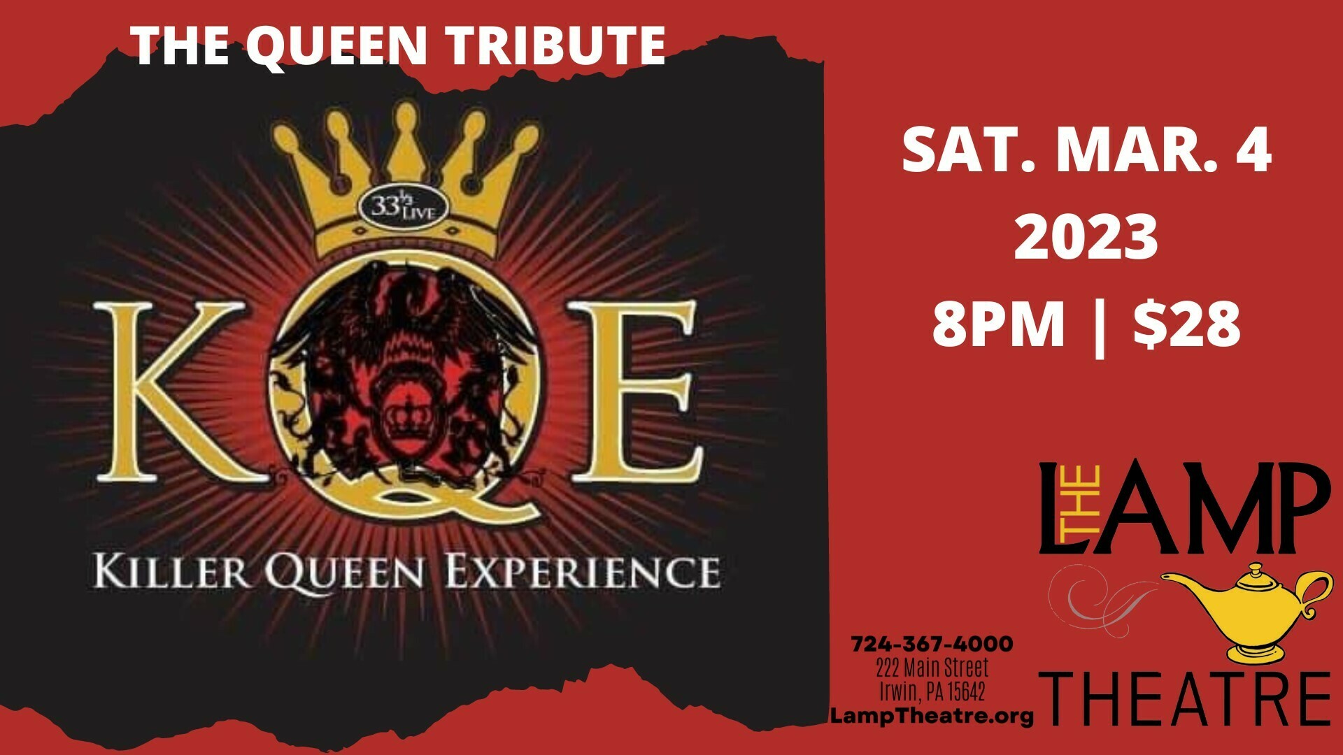 33 1/3 LIVE’s Killer Queen Experience, Irwin, Pennsylvania, United States