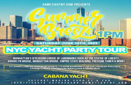 Summer Breeze NYC Cabana Yacht Party Tour Cruise Skyport Marina 2023, New York, United States