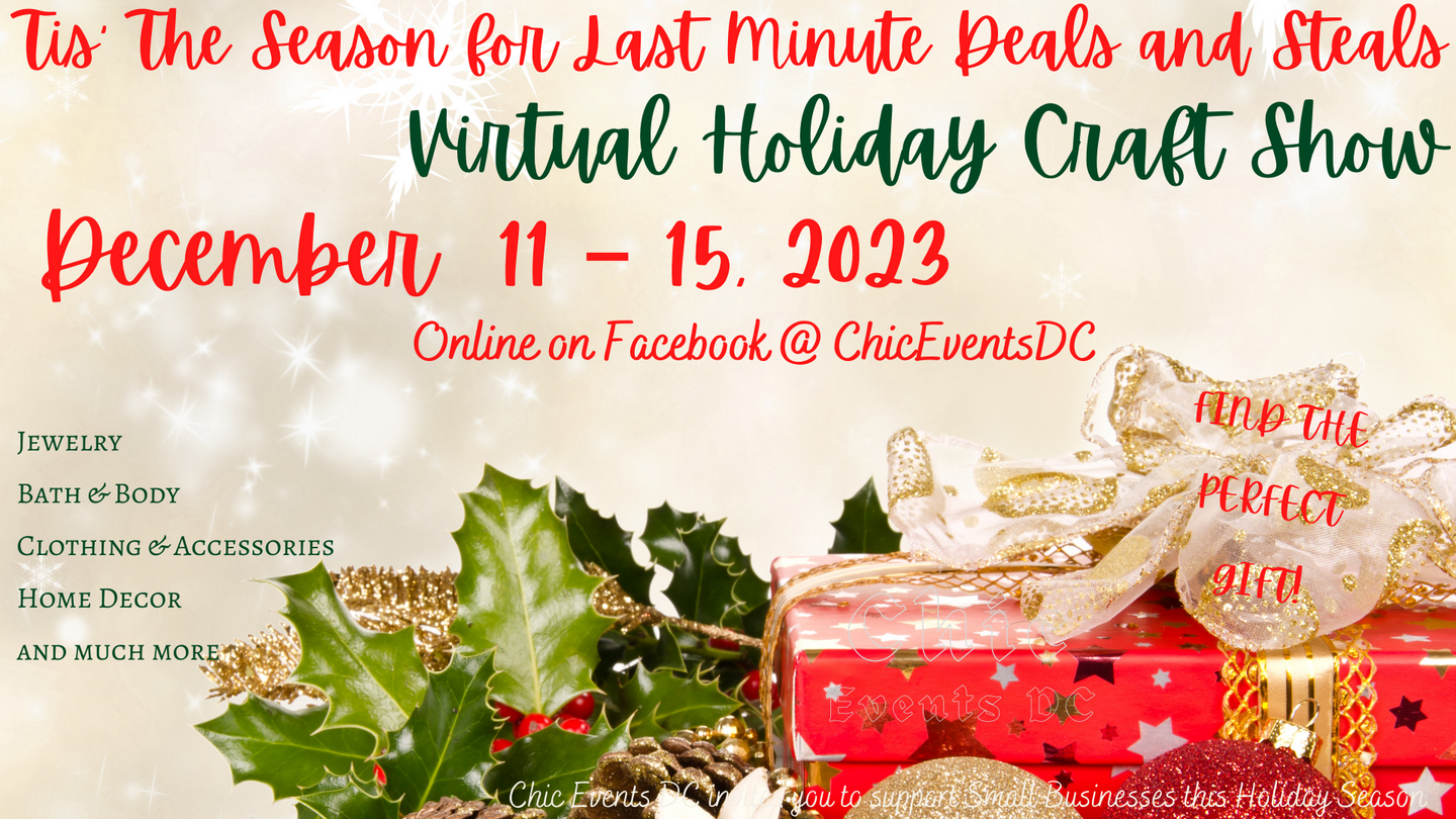 December Virtual Vendor Showcase ~ Last Minute Deals & Steals Holiday Show, Online Event