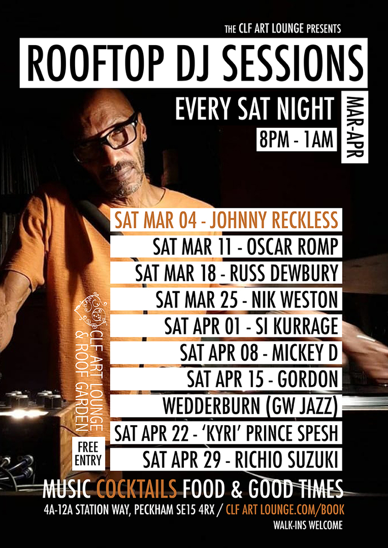 Saturday Night Rooftop DJ Session with Johnny Reckless, Free Entry, London, England, United Kingdom