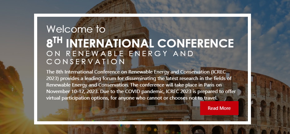2023 8th International Conference on Renewable Energy and Conservation (ICREC 2023), Rome, Italy