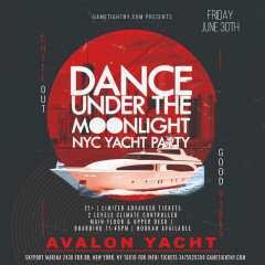 Dance under the Moonlight NYC Avalon Yacht Midnight Friday Skyport Marina