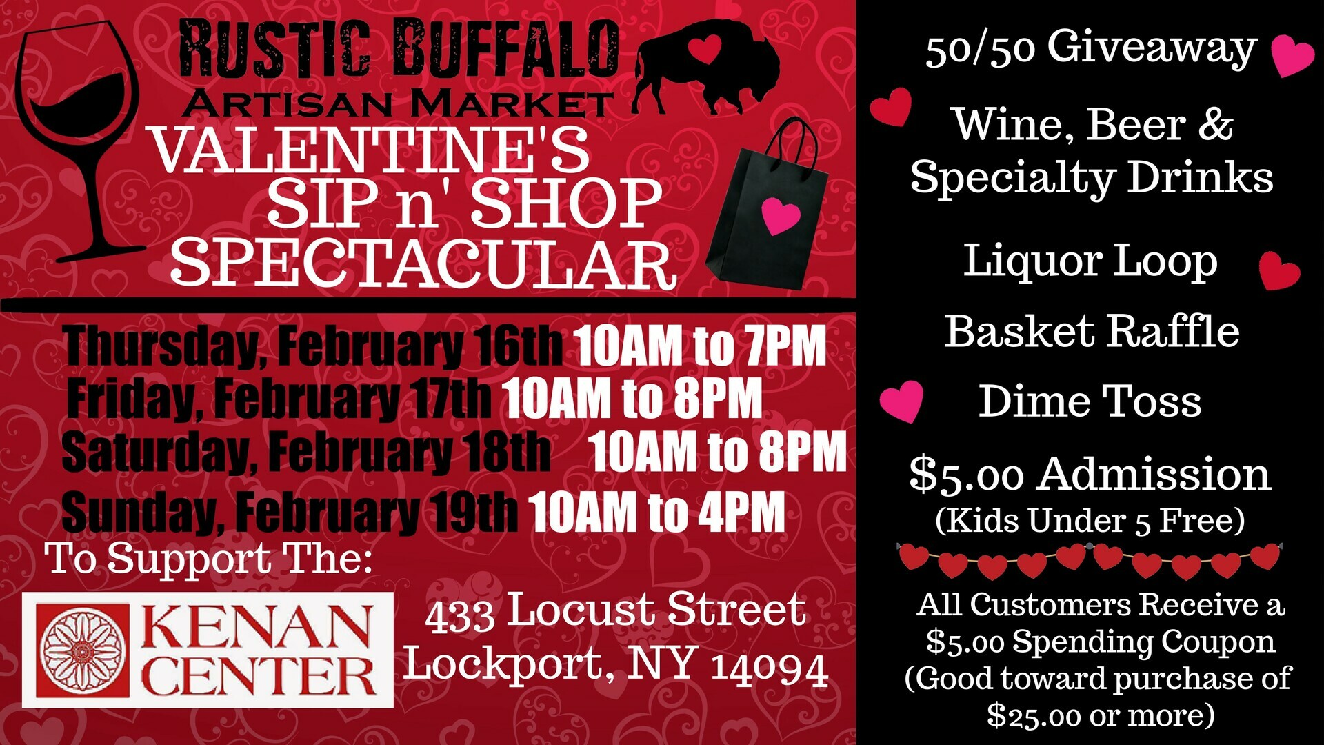 for Rustic Buffalo's Valentine Sip and Shop Spectacular!, Lockport, New York, United States
