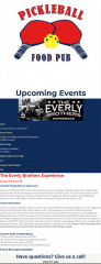 Celebrity Pickleball Event and Everly Brothers Experience Concert at the Pickleball Food Pub